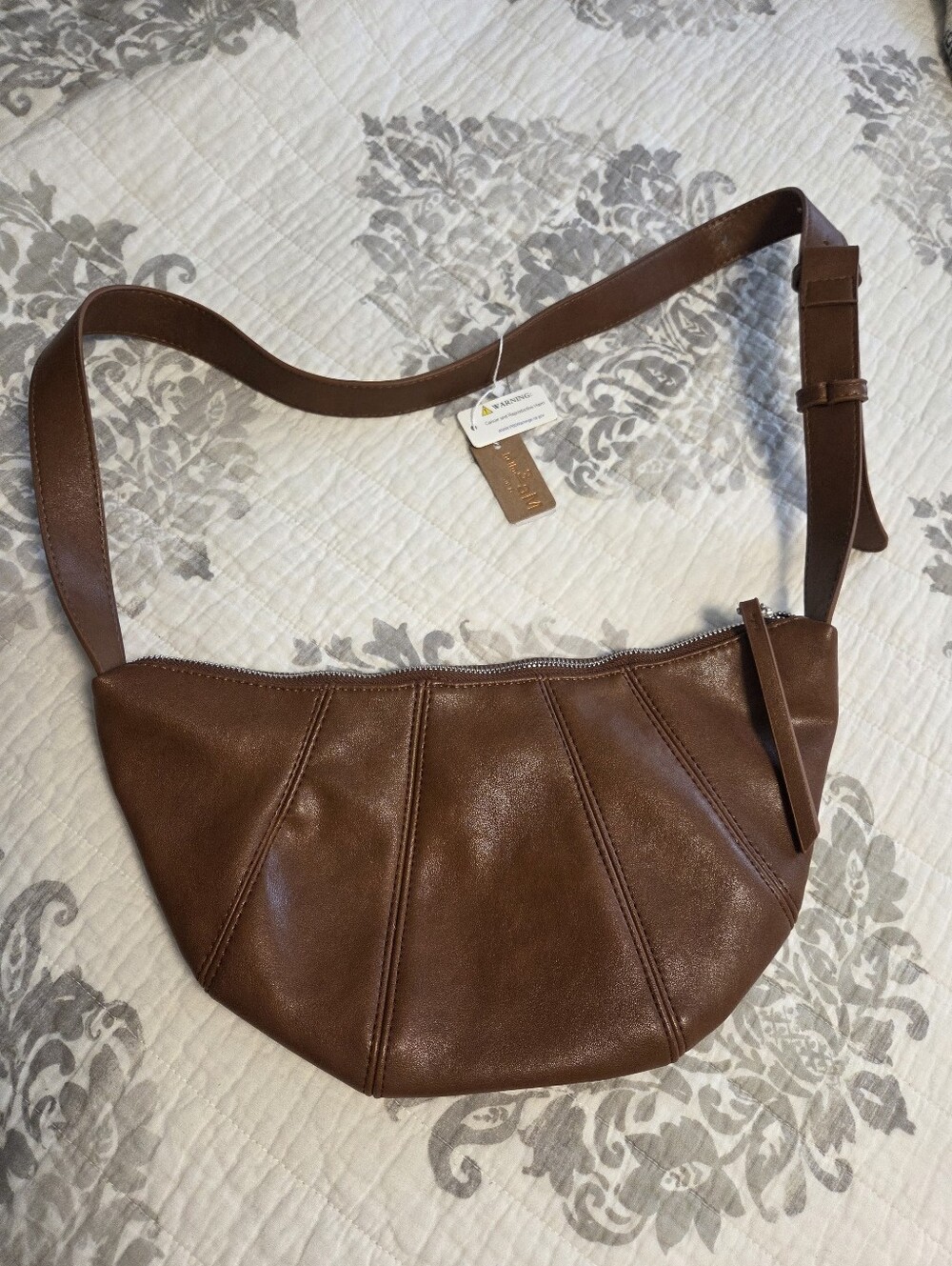 NWT Hello 3aM Faux Leather Croissant Bag